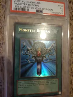 2002 Yu-Gi-Oh! LOB Monster Reborn LOB-118 Unlimited Original Print Graded PSA 5 - Image 1