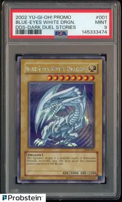 2002 Yu-Gi-Oh! Promo DDS Dark Duel Stories #001 Blue-Eyes White Dragon PSA 9 - Image 1