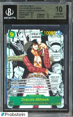 2026 ONE PIECE OP14 ENGLISH #119 DRACULE MIHAWK MANGA ART SEC BGS 10 PRISTINE - Image 1