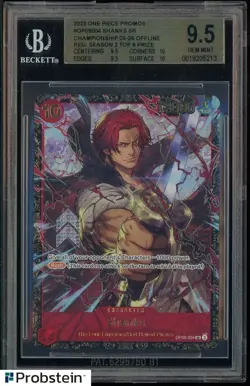 2025 ONE PIECE ENGLISH OP09 #004 SHANKS CHAMPIONSHIP 25-26 TOP 8 BGS 9.5 - Image 1