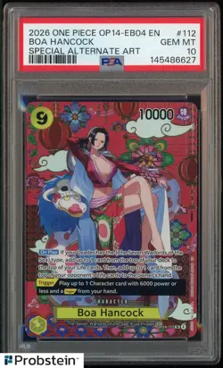 2026 ONE PIECE OP14-EB04-THE AZURE SEA'S SEVEN #112 Boa Hancock PSA 10 GEM MINT - Image 1