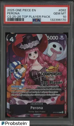 2025 ONE PIECE EN CS 25-26 TOP PLAYER CHAMPIONSHIP OP10-092 PERONA PSA 10 - Image 1