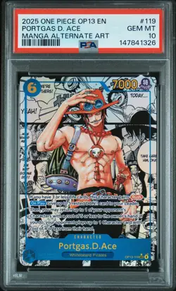 2025 ONE PIECE OP13-CARRYING ON HIS WILL #119 PORTGAS D. ACE PSA 10 - Image 1