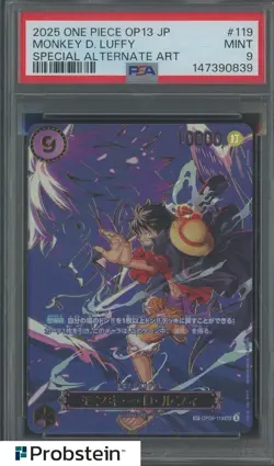 2025 One Piece OP13 JP #119 Monkey D. Luffy Special Alternate Art PSA 9 MINT - Image 1