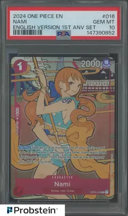 2024 One Piece En English Version 1st Anv Set #016 Nami PSA 10 GEM MINT - Image 1