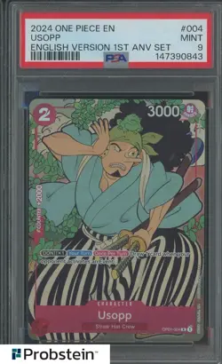 2024 One Piece En English Version 1st Anv Set #004 Usopp PSA 9 MINT - Image 1