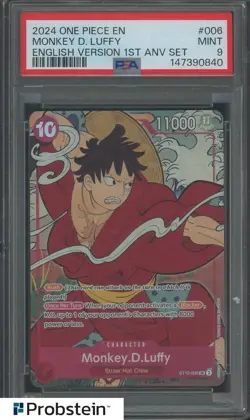 2024 One Piece En English Version 1st Anv Set #006 Monkey D. Luffy PSA 9 MINT #1 - Image 1