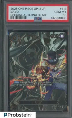 2025 One Piece OP13 JP #118 Sabo Special Alternate Art PSA 10 GEM MINT - Image 1