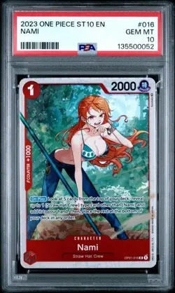 2023 ONE PIECE ULTRA DECK ST10-THE THREE CAPTAINS #016 NAMI PSA 10 GEM MINT - Image 1