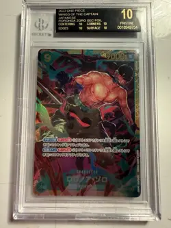 One piece Tcg, Roronoa Zoro OP06-118, SEC, JP, BGS Black Label 10. - Image 1