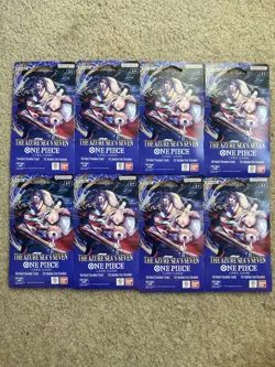 Lot 8x One Piece OP14 THE AZURE SEA’S SEVEN Sleeved Blister Booster Packs Sealed - Image 1