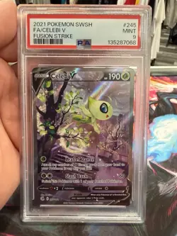 Pokemon Celebi V Full Art Ultra Rare Holo 245/264 Fusion Strike Card PSA 9 - Image 1
