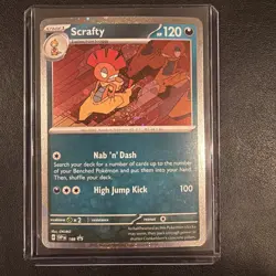 Scrafty Promo #188 Journey Together Cosmos Holo Pokemon Card with Swirl - Image 1