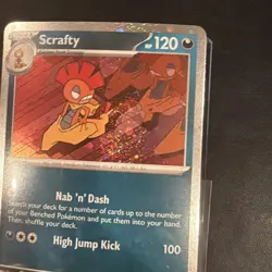 Scrafty Promo #188 Journey Together Cosmos Holo Pokemon Card with Swirl - Image 2