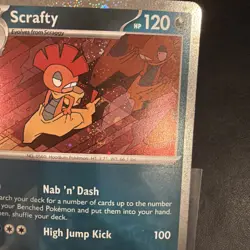 Scrafty Promo #188 Journey Together Cosmos Holo Pokemon Card with Swirl - Image 3