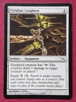 Magic The Gathering MIRRODIN VIRIDIAN LONGBOW artifact card MTG - Image 1
