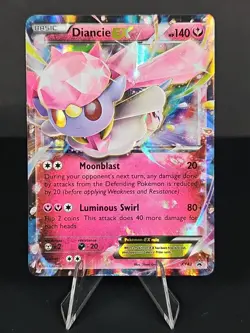 Diancie EX XY43 Black Star Promo Ultra Rare Holo Pokemon Card - MP-HP - Image 1