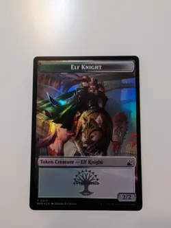 MTG - Elf Knight/Domri Rade Token (Foil) - Ravnica Remastered NM/M Condition - Image 1