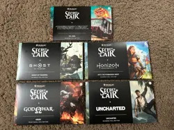 NEW MTG Secret Lair x PlayStation: Foil Trophy Bundle+Promo+Ghost of Tshushima - Image 1
