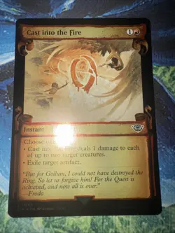Cast into the Fire (Showcase Scrolls) Lord of The Rings MTG Silver Foil - Image 1