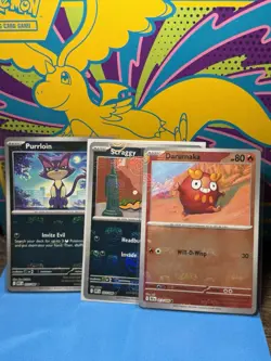 Pokemon Masterball Lot Black Bolt, White Flare Purrloin, Scraggy, Darumaka - Image 1