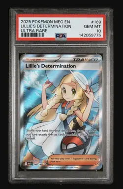2025 Pokemon Mega Evolution Lillie's Determination Ultra Rare #169/132 PSA 10 - Image 1