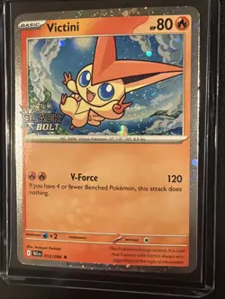 [SWIRL] Victini Black Bolt Stamped 012/086 Cosmos Holo Black Bolt Pokemon NM - Image 1