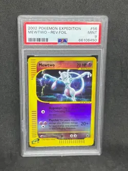 Pokemon Expedition Base Set Mewtwo 56/165 Reverse Holo Foil Vintage PSA 9 MINT - Image 1