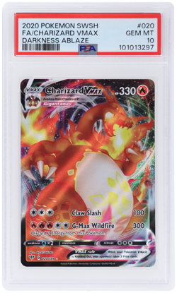 2020 Pokemon Sword and Shield Darkness Ablaze Charizard Vmax #20 PSA 10 - Image 1