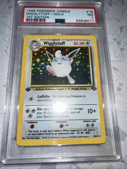 Pokemon 1999 Jungle Wigglytuff #16 Holo 1st Edition PSA 7 - Image 1