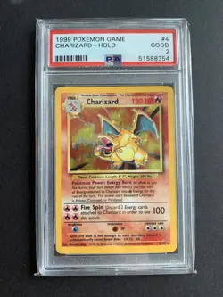 Pokemon Charizard Base Holo Unlimited 4/102 PSA 2 (51588354) - Image 1