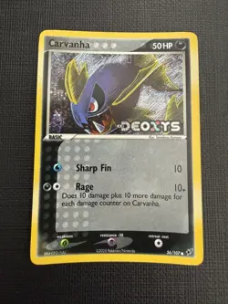 Carvanha - #56/107 - EX Deoxys - Stamped Reverse Holo Pokemon Nintendo English - Image 1