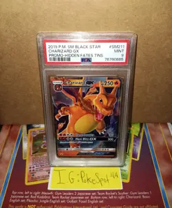 Pokemon 2019 Charizard Gx PSA 9 Mint Hidden Fates Tin Promo #SM211 - Image 1