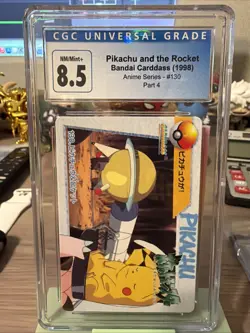 1998 Bandai Carddass Pikachu and the Rocket Anime Series #130 CGC 8.5 Pokemon - Image 1