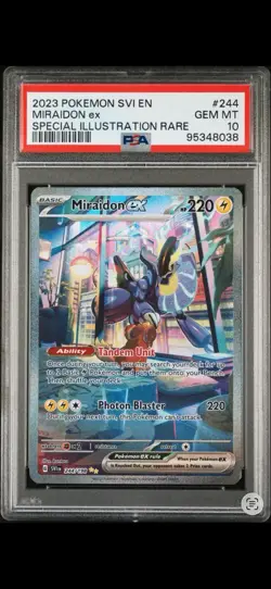 2023 POKEMON SVI EN-SCARLET & VIOLET #244 MIRAIDON EX PSA 10 - Image 1
