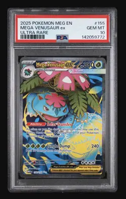 2025 POKEMON MEG EN-MEGA EVOLUTION ULTRA RARE #155 MEGA VENUSAUR EX PSA 10 - Image 1