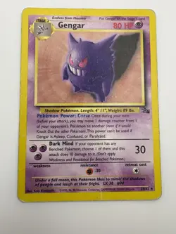 Gengar 20/62 Fossil Non Holo Pokemon TCG Vintage HP - Image 1