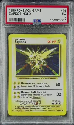 Zapdos Holo Pokemon Base Set PSA 5 1999 - Image 1