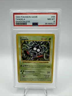 Tangela #66 [Shadowless PSA 8 NM-MT] 1999 Pokemon Base - Image 1