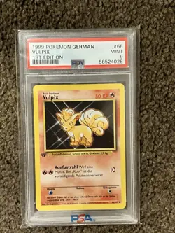 Pokemon German Base Set First Edition PSA 9 Vulpix - Image 1