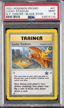 2001 POKEMON PROMO BLACK STAR #41 LUCKY STADIUM-N.Y. CENTER PSA 9 - Image 1