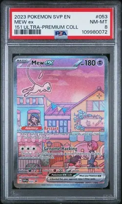 2023 POKEMON SVP EN-SV BLACK STAR PROMO 151 ULTRA-PREMIUM COLL #053 MEW EX PSA 8 - Image 1