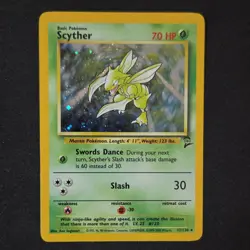 Pokemon Scyther 17/130 Base Set 2 Holo Rare Wizards of the Coast 2000 Vintage - Image 3
