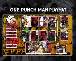 UA Card One Punch Man Union Arena Yellow mat Gaming Desk Playmat - Image 1
