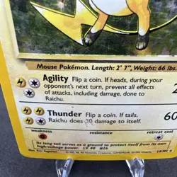 Pokemon TCG Card Raichu Base Set Holo Rare Card 14/102 HP - Image 2