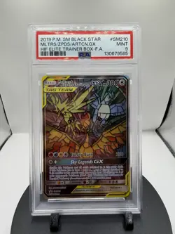 Moltres & Zapdos & Articuno GX SM210 PSA 9 Hidden Fates Promo Pokemon Card - Image 1