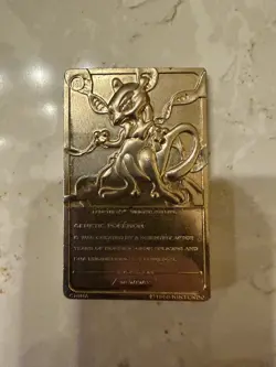 1999 Burger King Limited Edition Pokemon Trading Card 23K Gold Plated Mewtwo - Image 3
