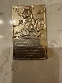 1999 Burger King Limited Edition Pokemon Trading Card 23K Gold Plated Mewtwo - Image 5