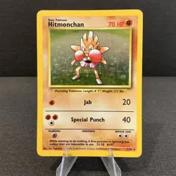 Hitmonchan 7/102 Base Set Holo Rare Vintage Pokemon Card - Image 1