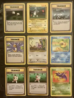 Lot Of 9 Vintage Pokemon Pocket Monsters Cards (1996-1999) Base, Base 2, Fossil - Image 1